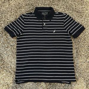 Nautica navy striped polo